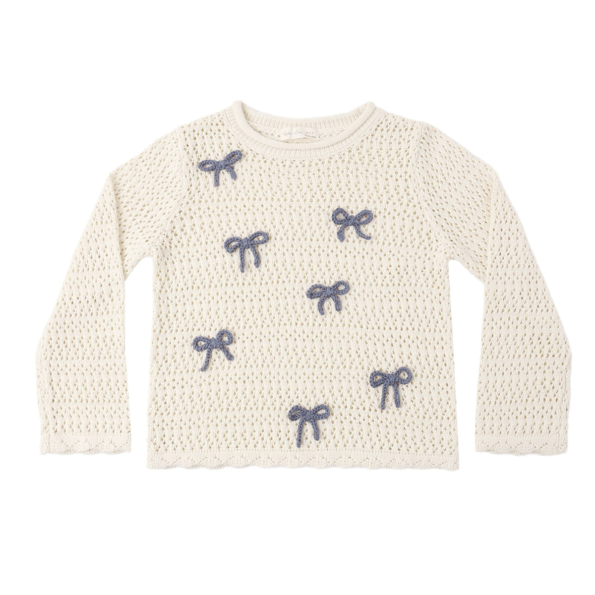 Crochet Knit Pullover || Bows