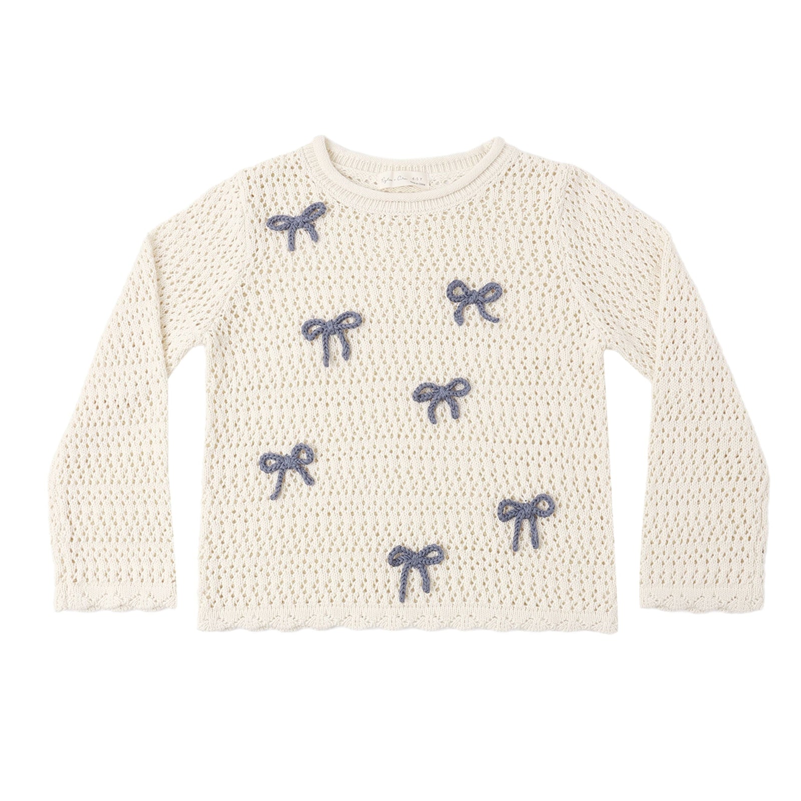 Crochet Knit Pullover || Bows