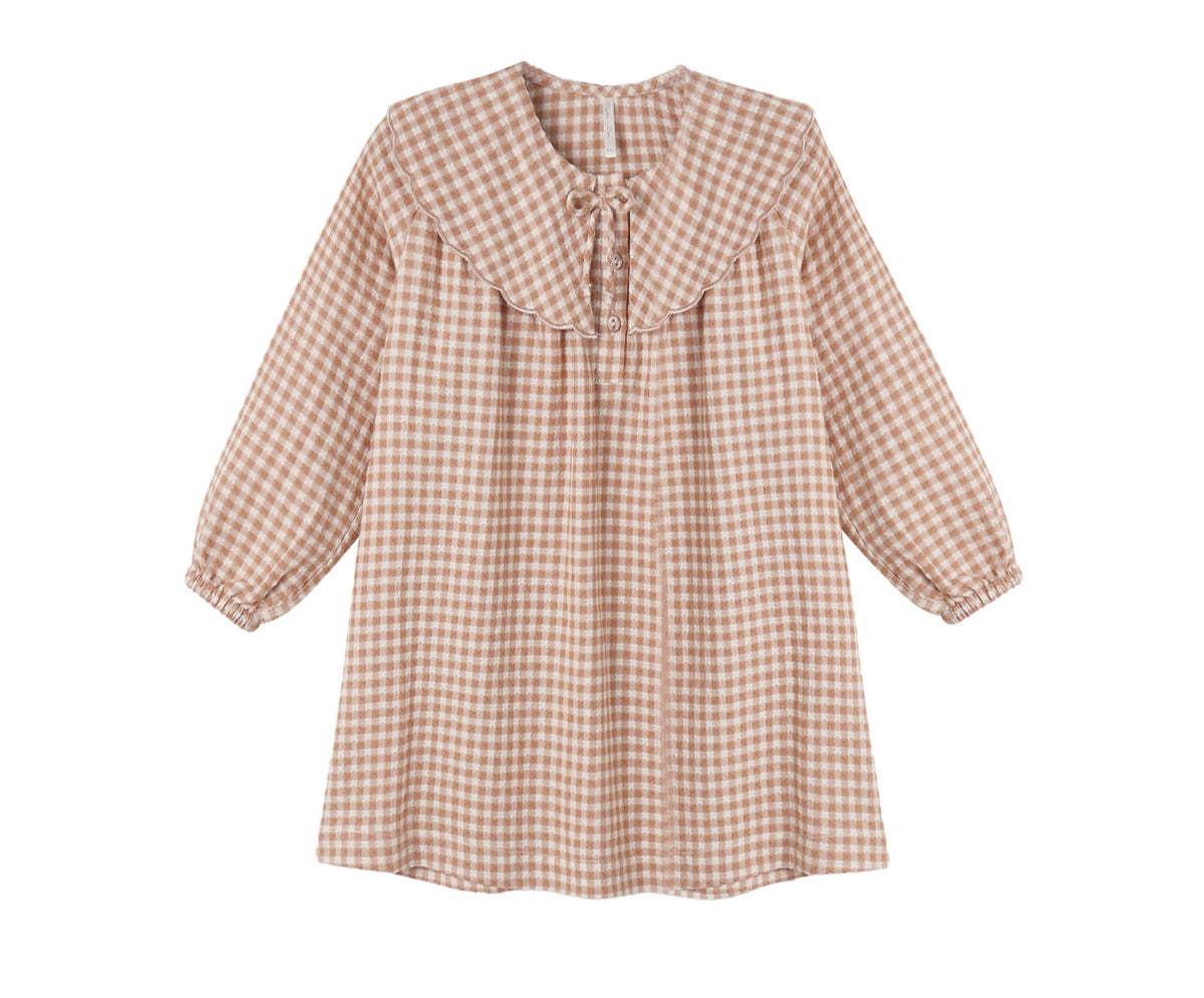 Collette Mini Dress Fawn Gingham