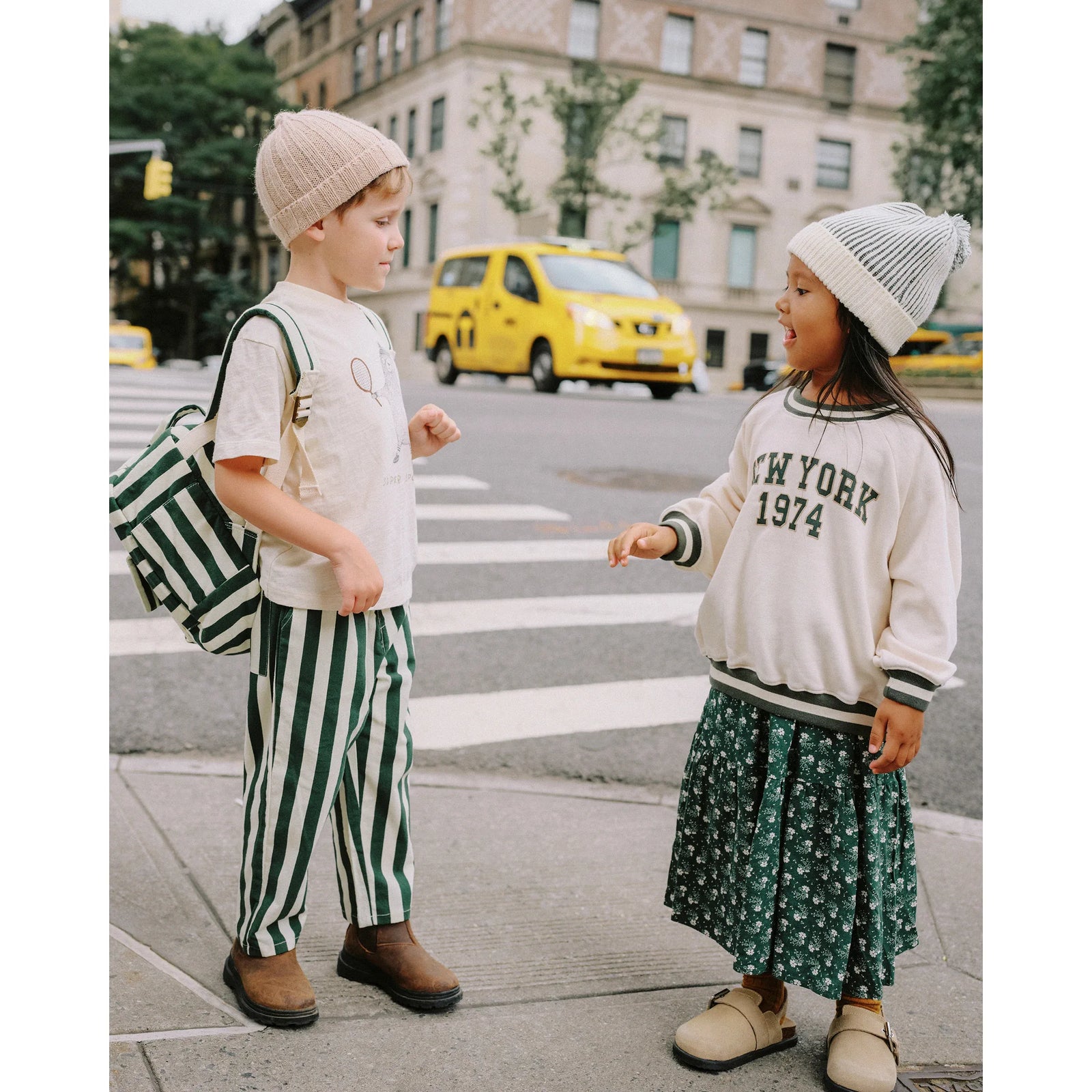 Tiered Midi Skirt || Green Ditsy