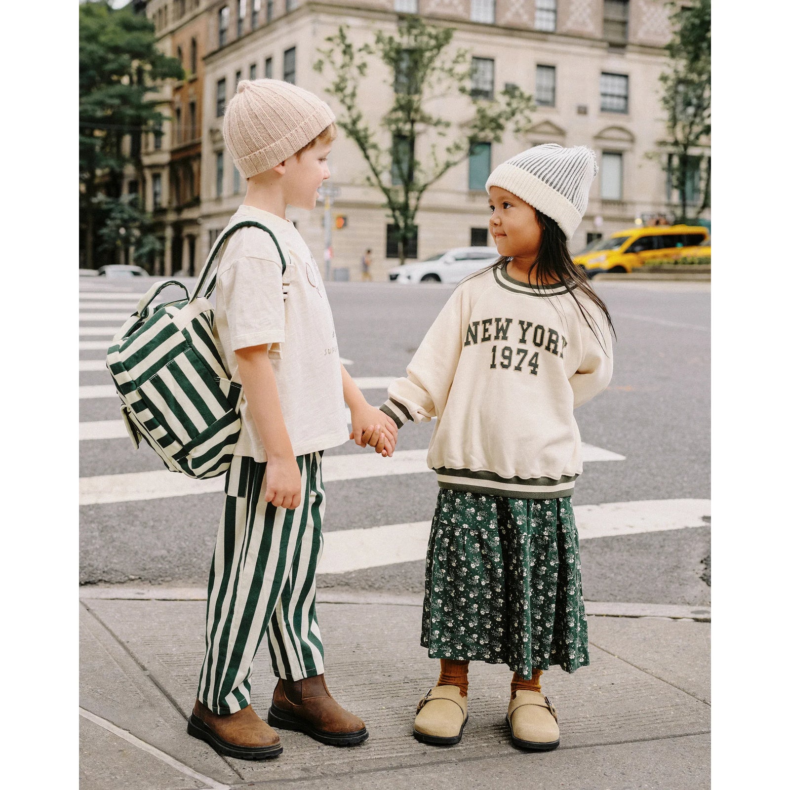 Tiered Midi Skirt || Green Ditsy