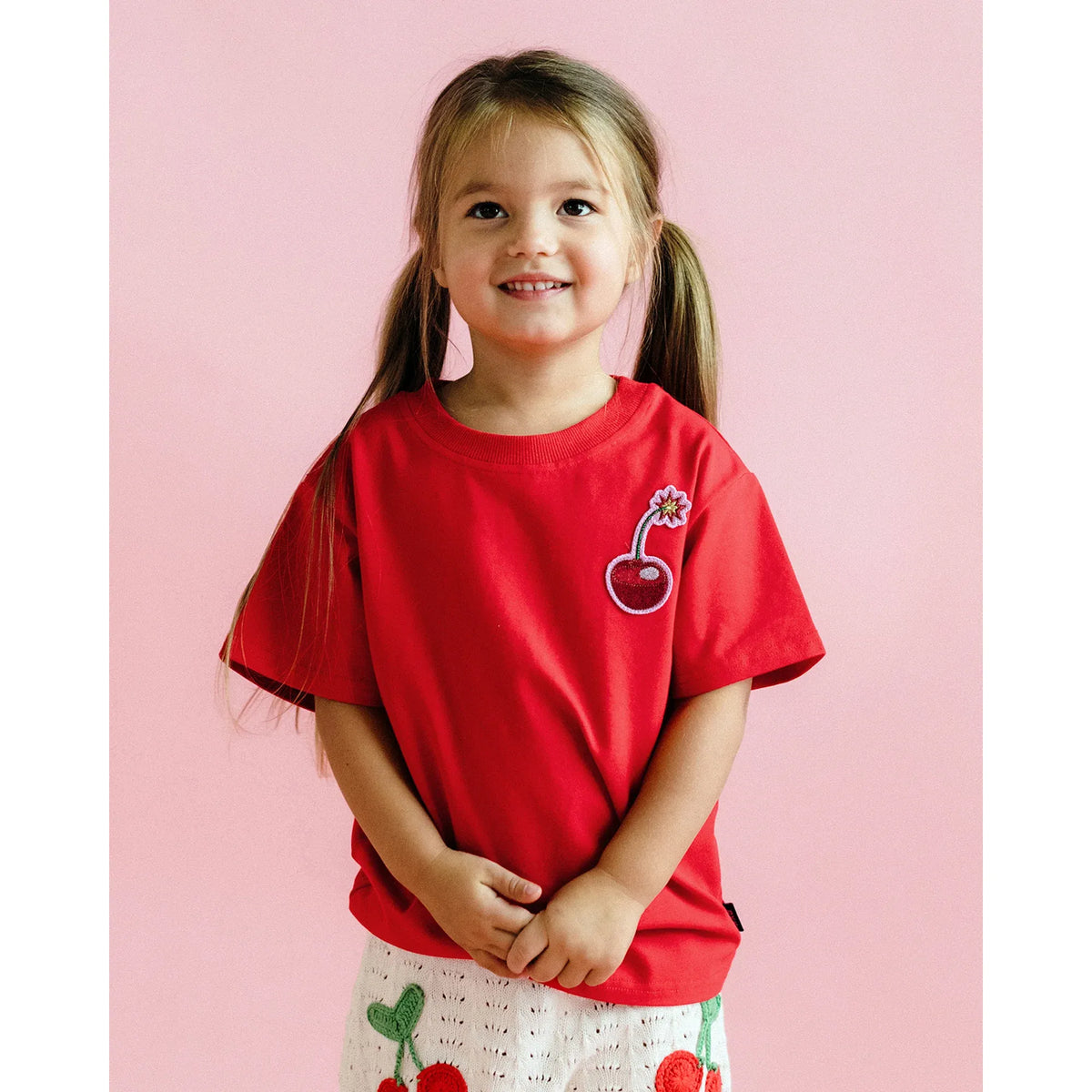 Cherry Red Short Sleeve Boxy T-Shirt