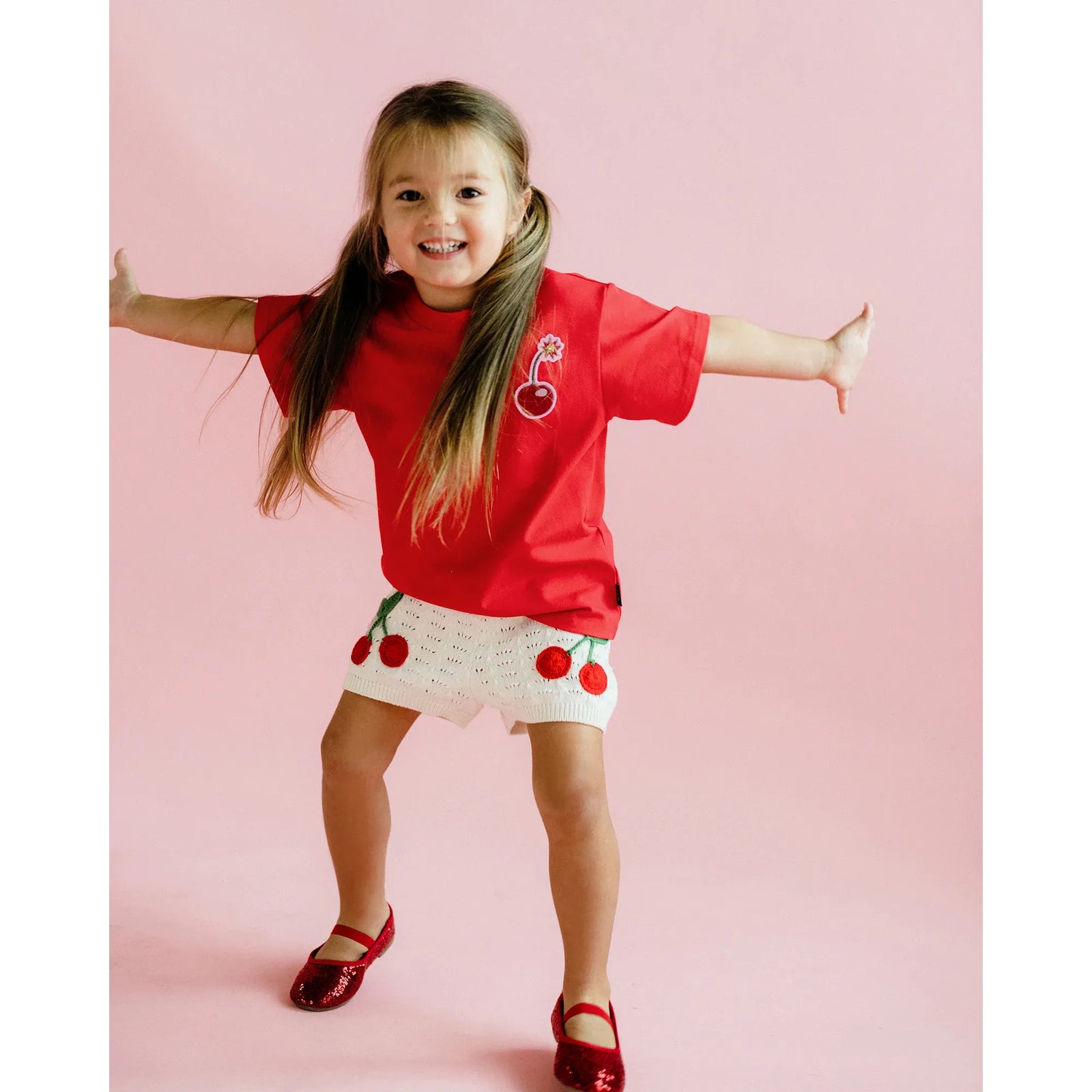 Cherry Red Short Sleeve Boxy T-Shirt