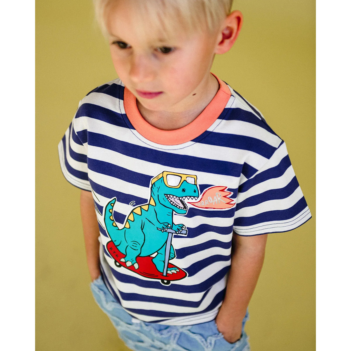 Scoota-Saurus Stripe Short Sleeve T-Shirt