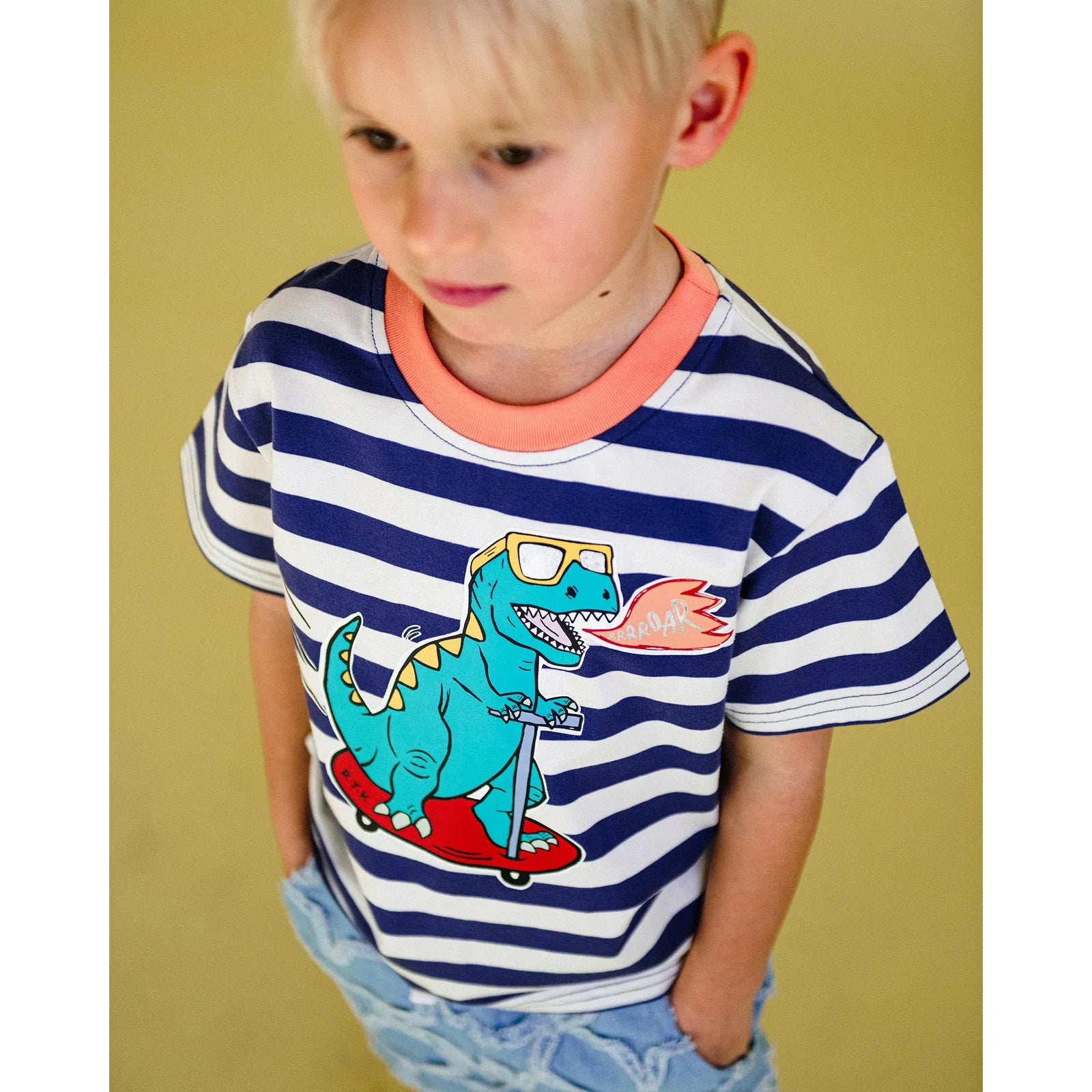 Scoota-Saurus Stripe Short Sleeve T-Shirt