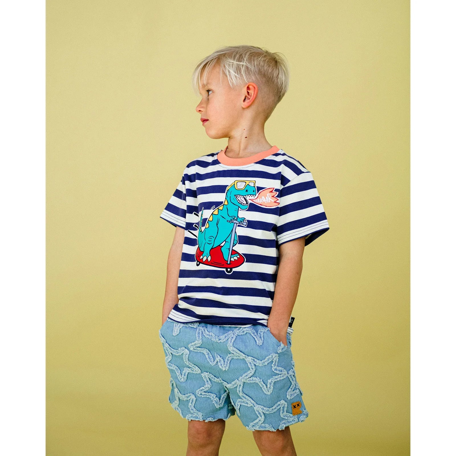 Scoota-Saurus Stripe Short Sleeve T-Shirt
