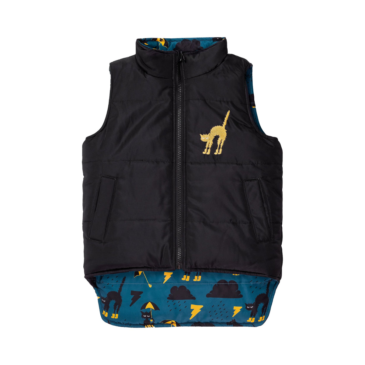 Raining Cats + Dogs Reversible Puffer Vest