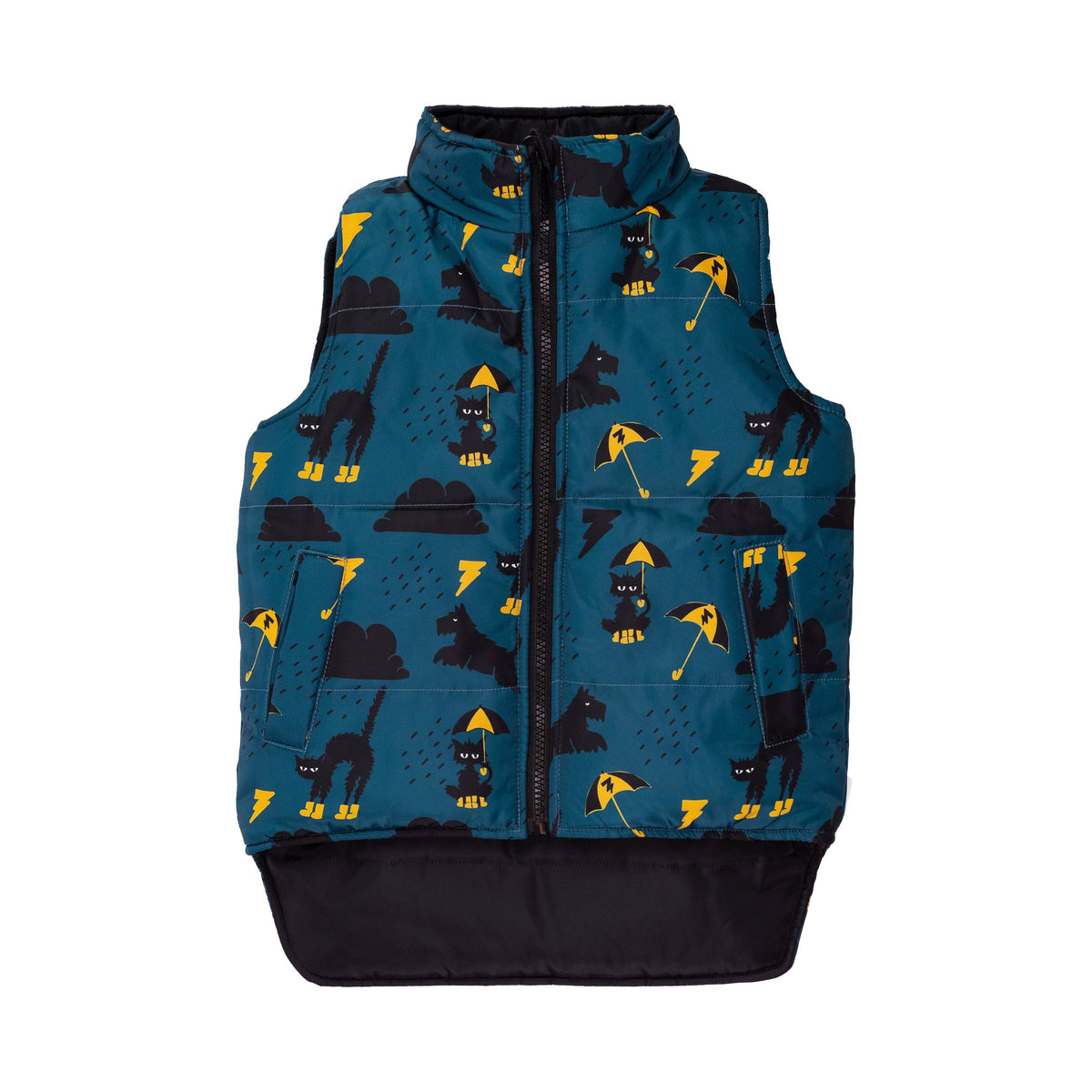 Raining Cats + Dogs Reversible Puffer Vest