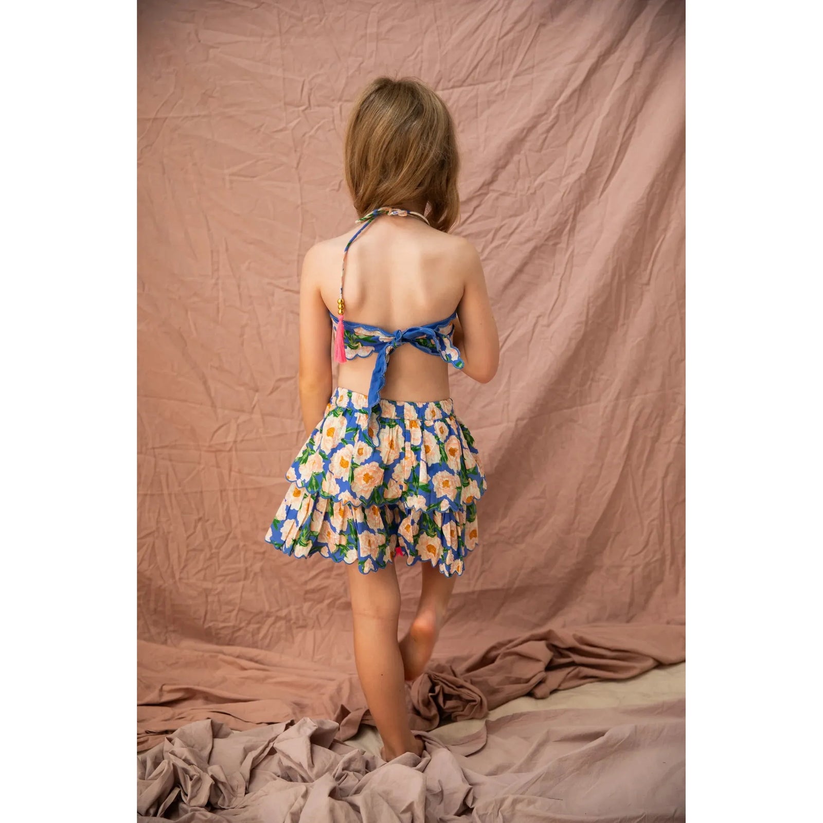 Luna Shorts-Soiree Bouquet Bondi Blue