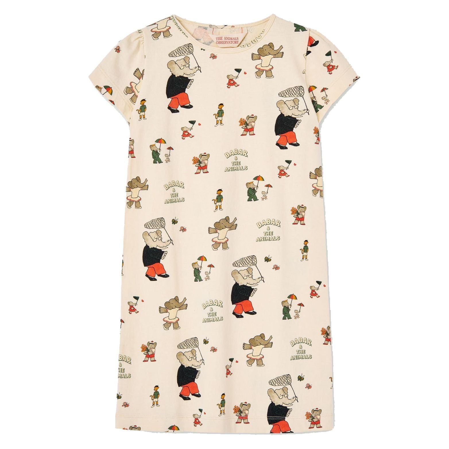 Babar Flamingo Kids Dress - Elephants Butterfly