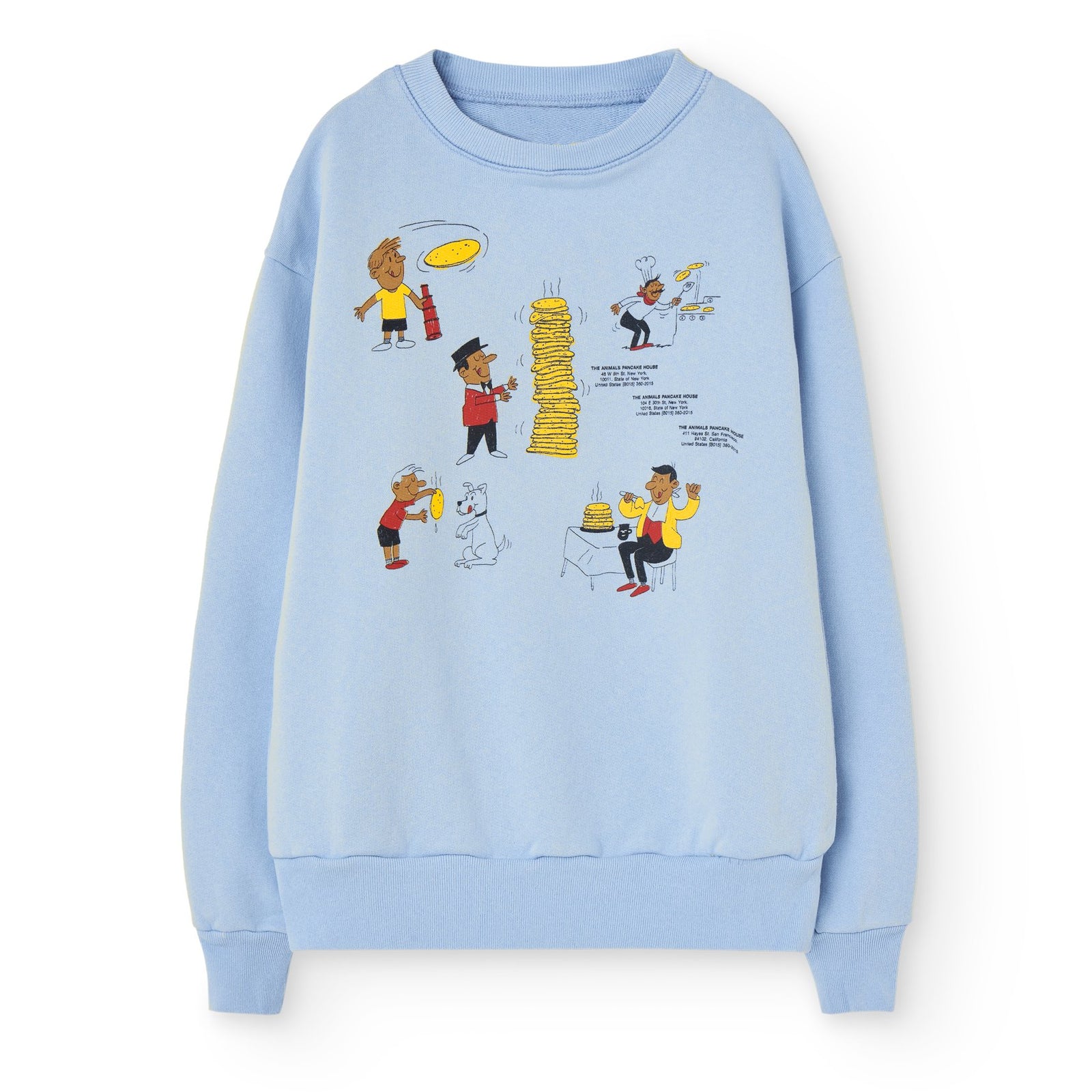 Soft Blue Comic Bear Sweatshirt