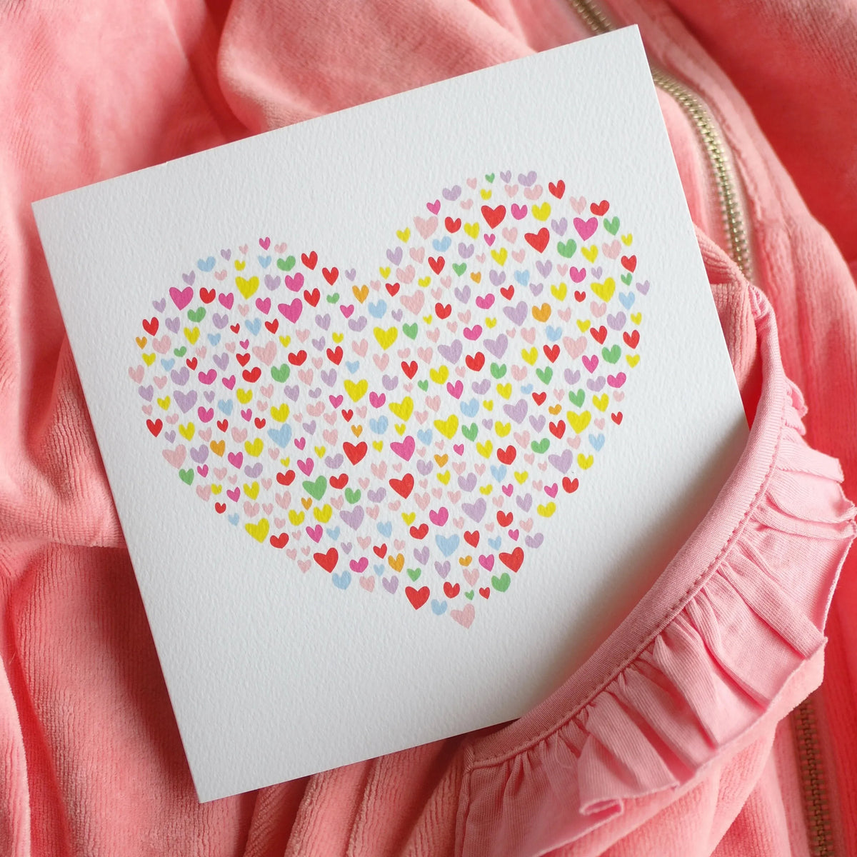 Confetti Hearts Card Card