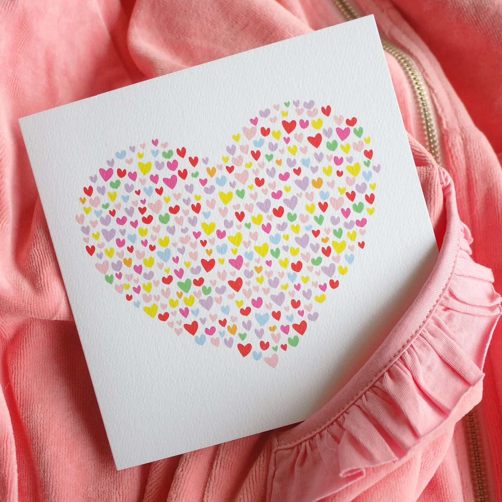 Confetti Hearts Card Card