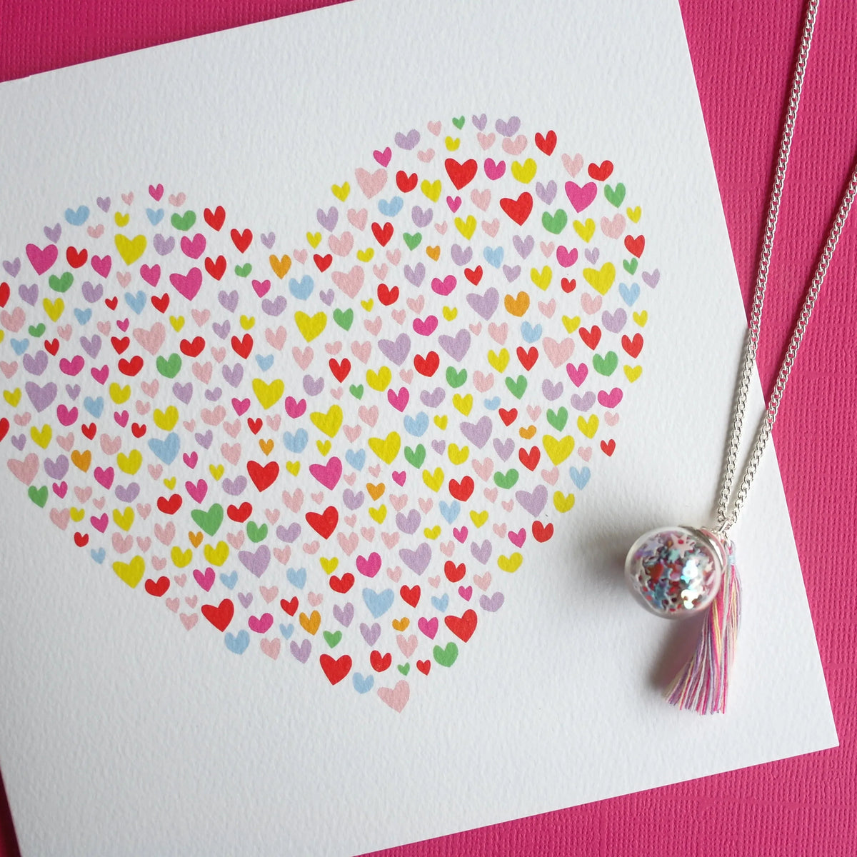 Confetti Hearts Card Card