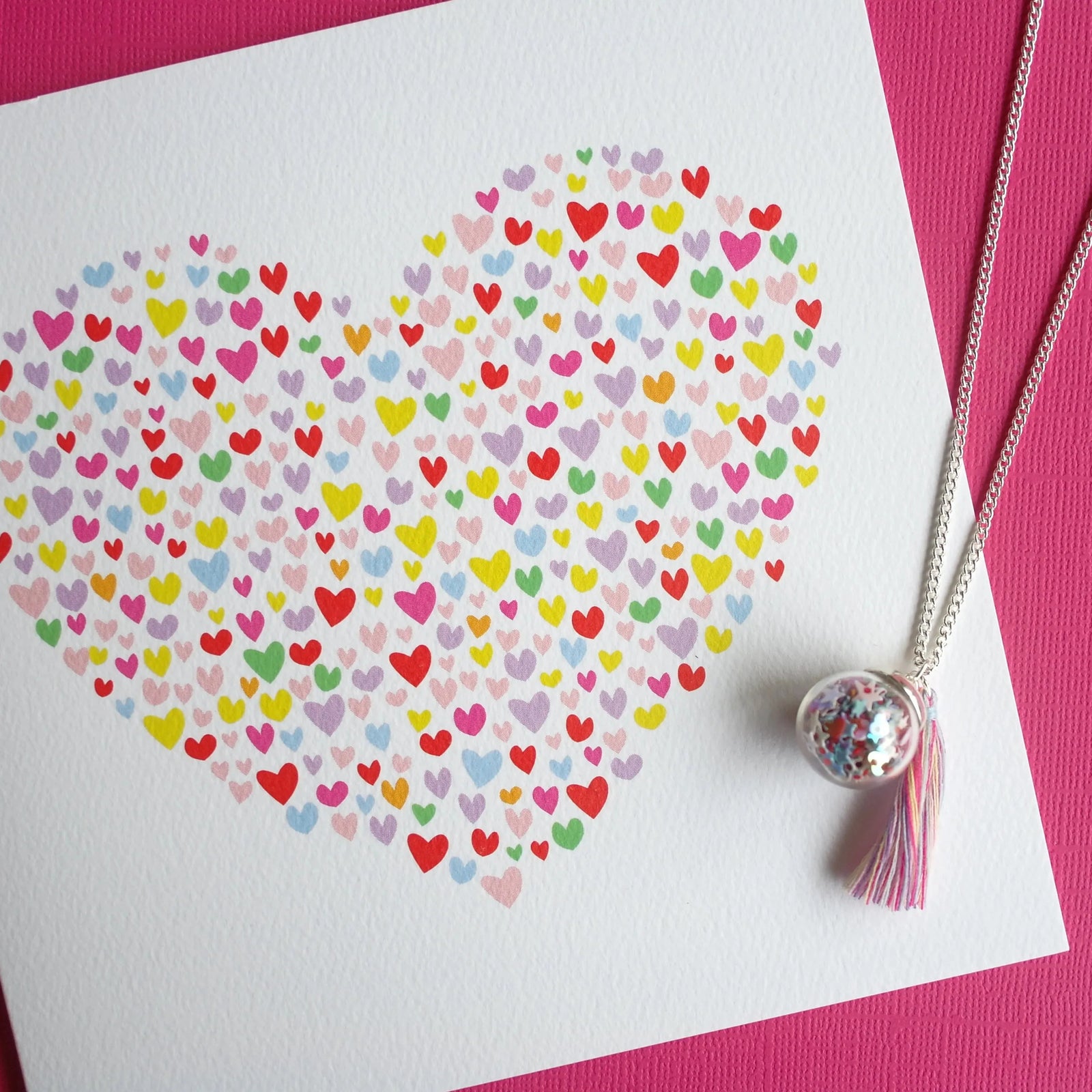 Confetti Hearts Card Card
