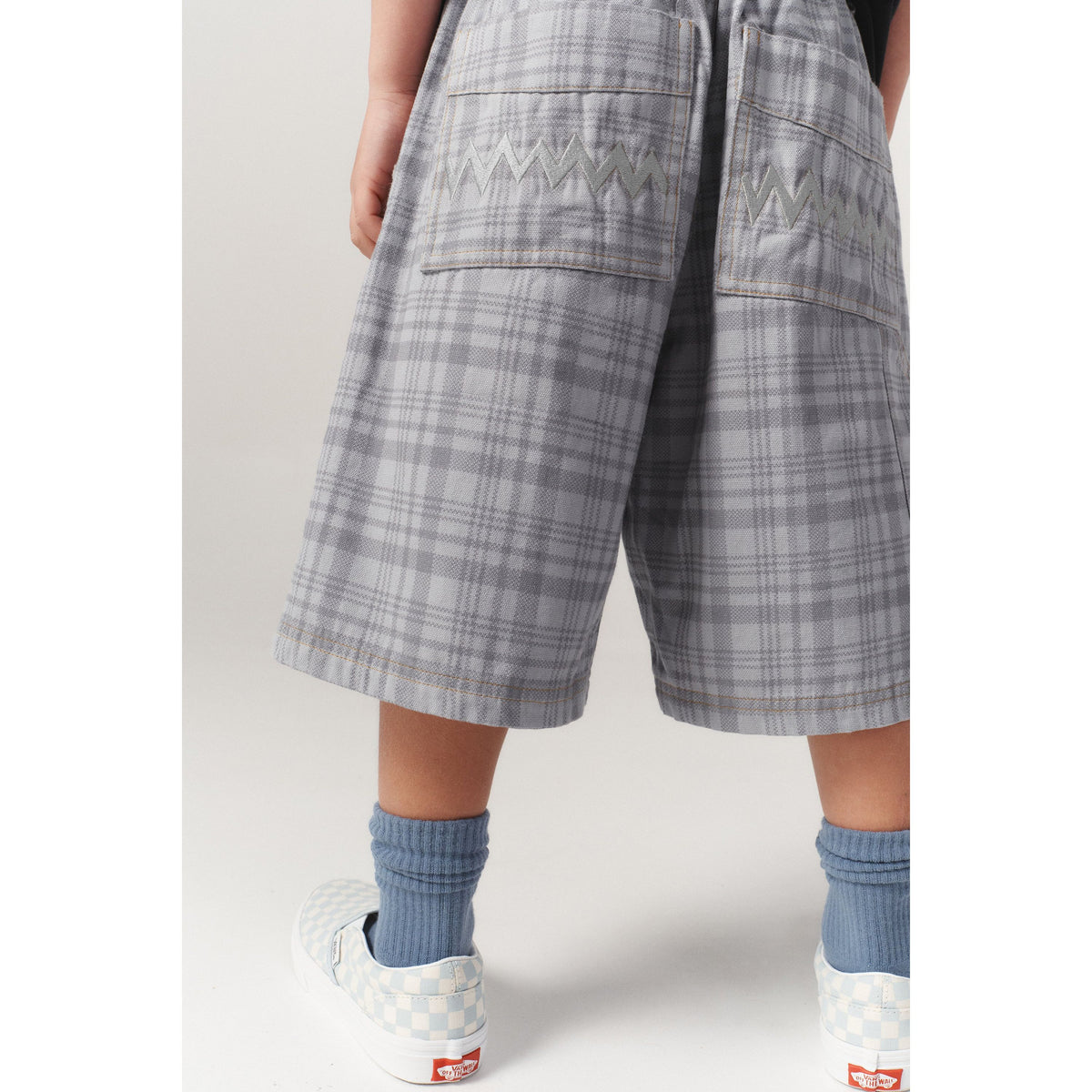 Plaid Jort Short - Grey/Black