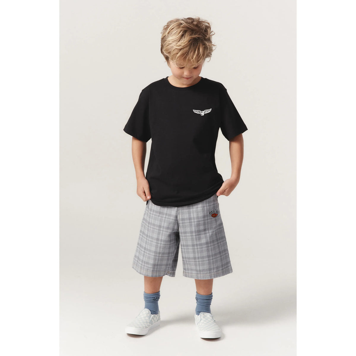 Plaid Jort Short - Grey/Black