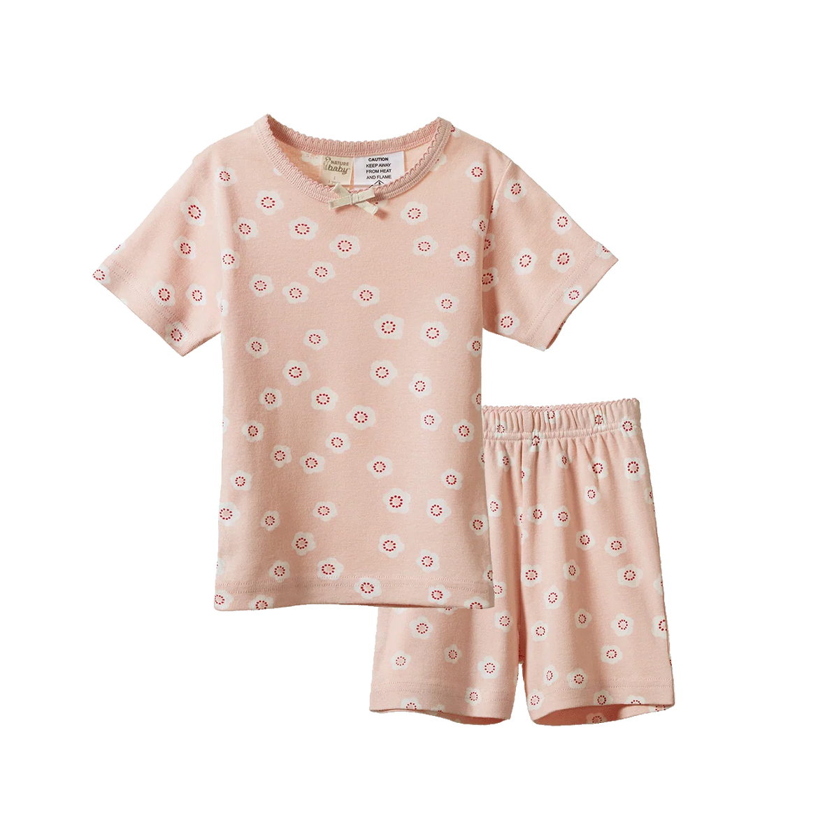 Shortie Pyjama Set - Flora Stamp Rose Dust Print