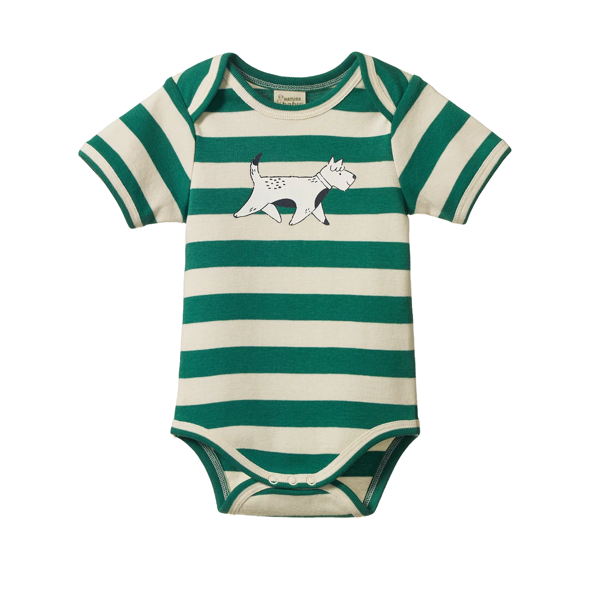 Short Sleeve Bodysuit - Dog Walk Peppermint Print