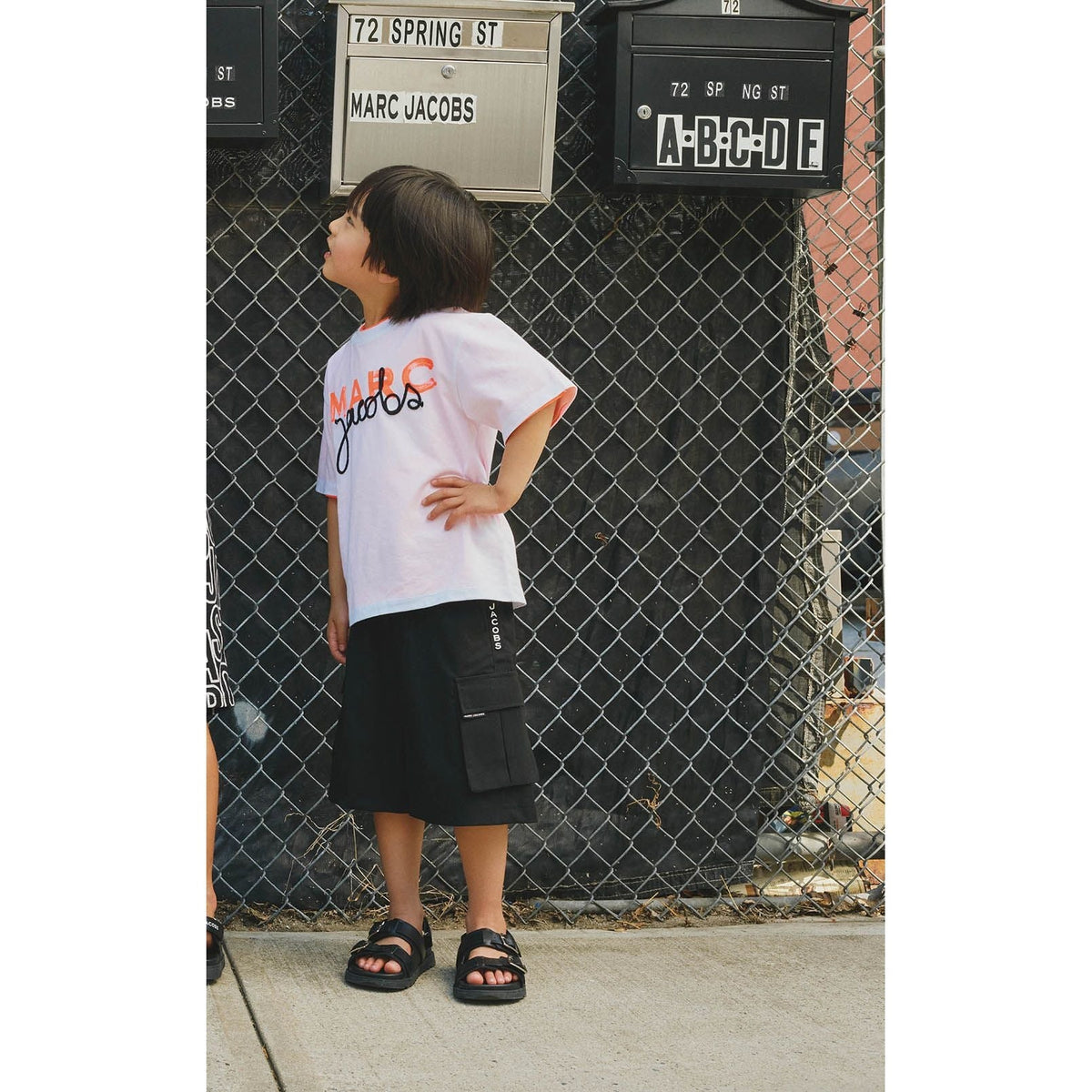 Boys White & Orange Logo T-Shirt