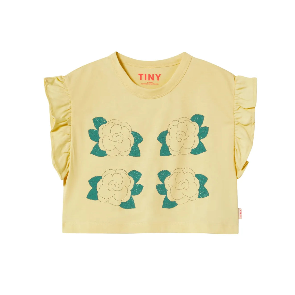 Yellow Flowers Graphic Crop Tee