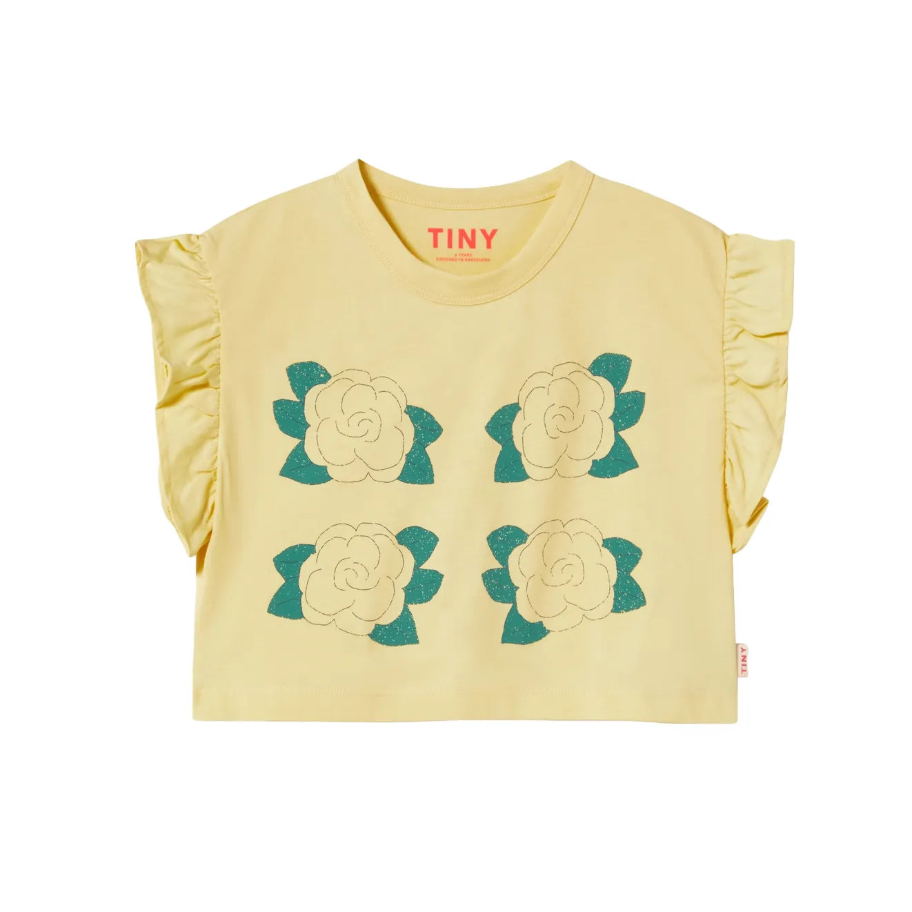 Yellow Flowers Graphic Crop Tee