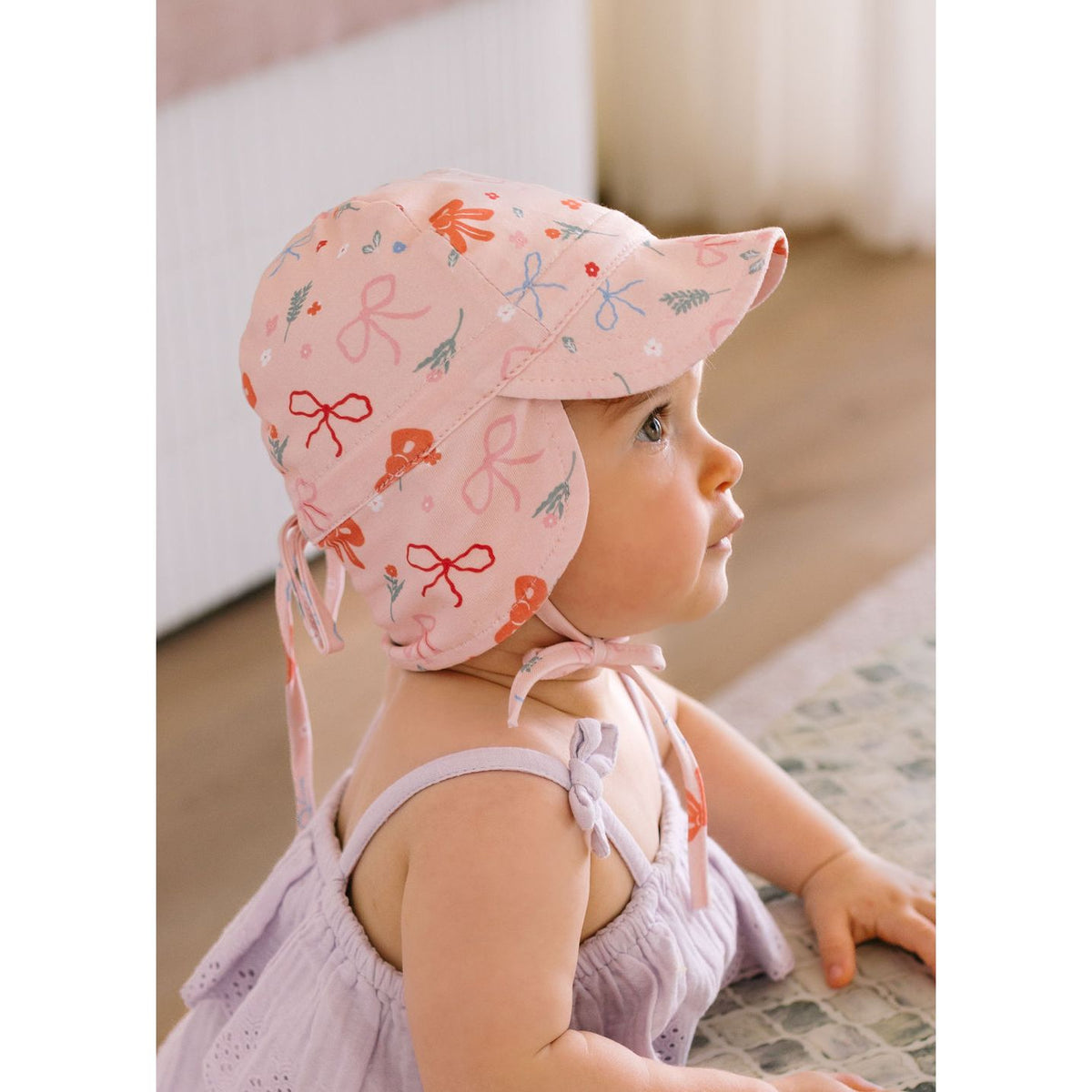 Little Bows Soft Jersey Flap Cap