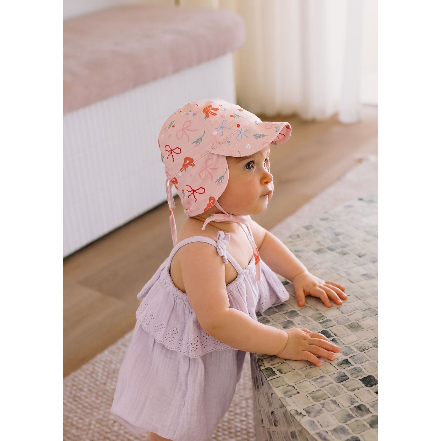 Little Bows Soft Jersey Flap Cap