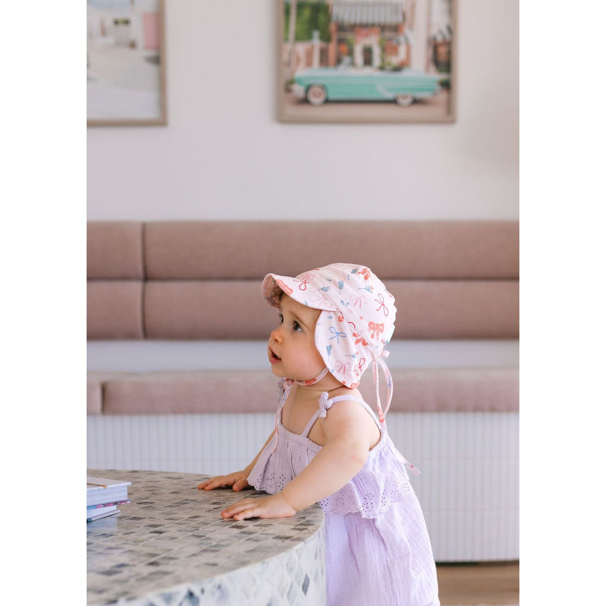Little Bows Soft Jersey Flap Cap