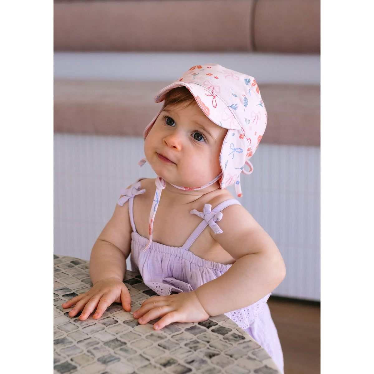 Little Bows Soft Jersey Flap Cap
