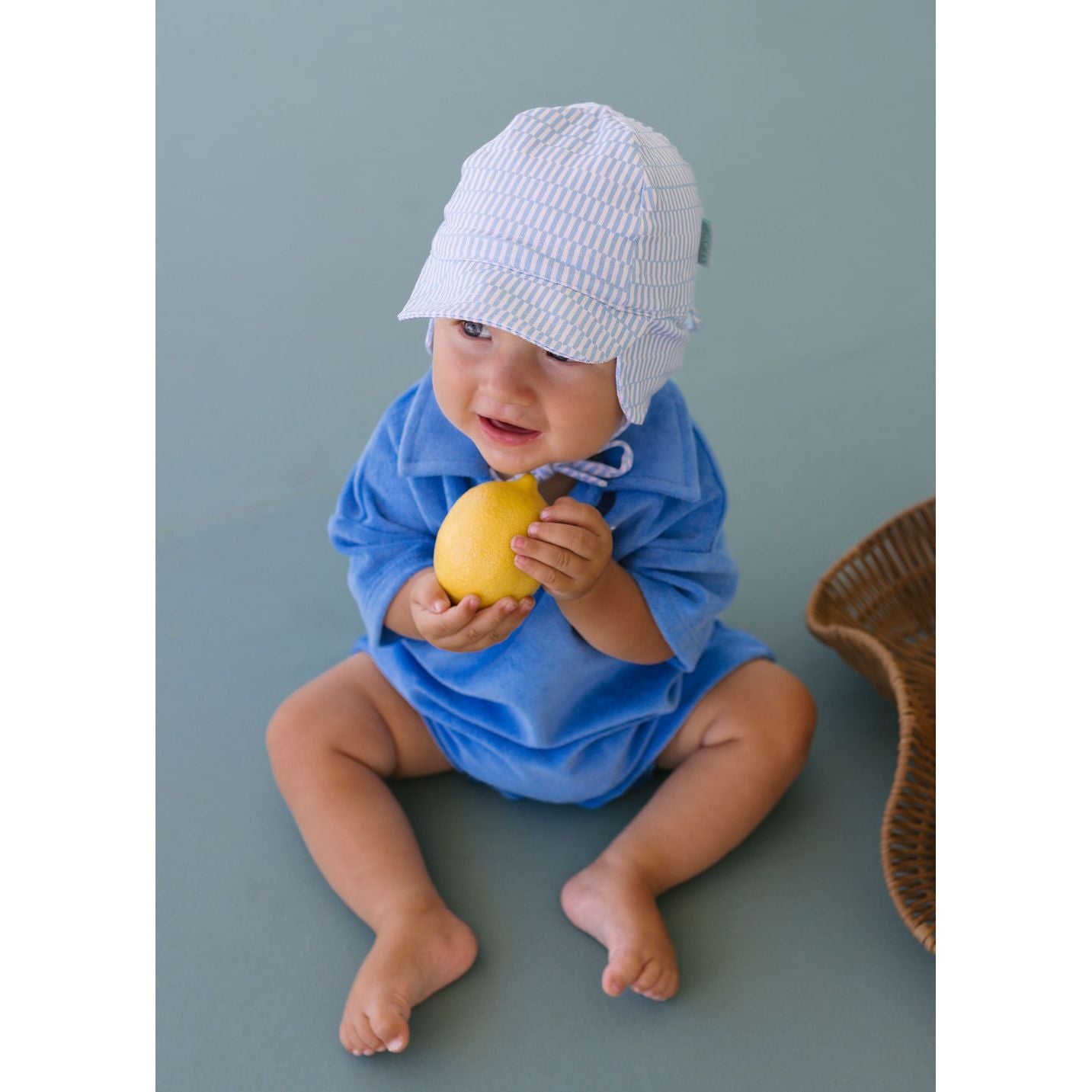 Blue Sprinkle Soft Jersey Flap Cap