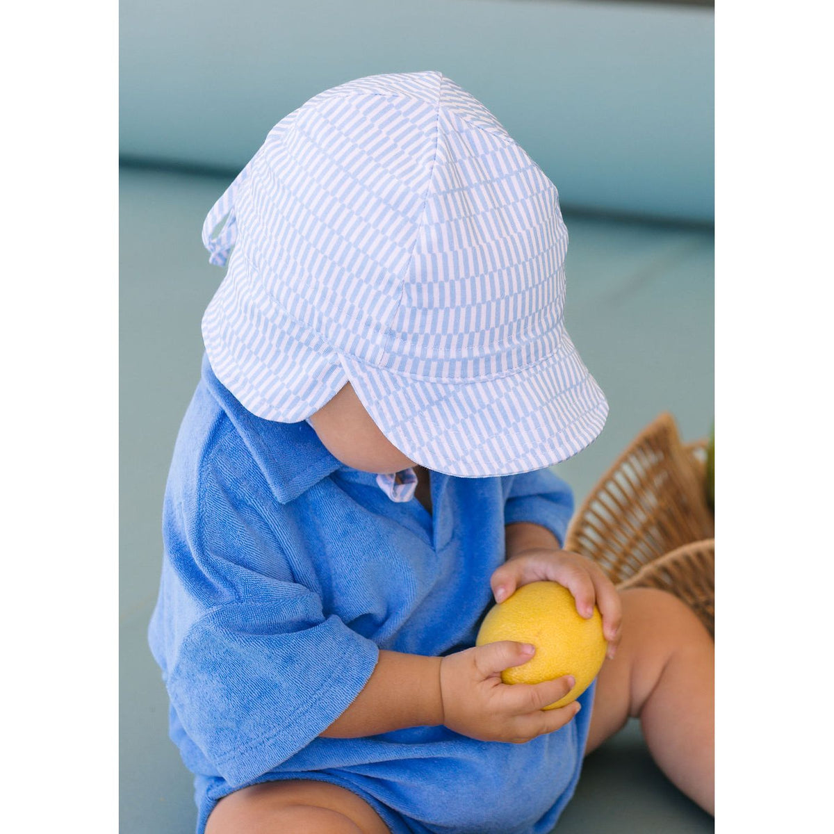 Blue Sprinkle Soft Jersey Flap Cap