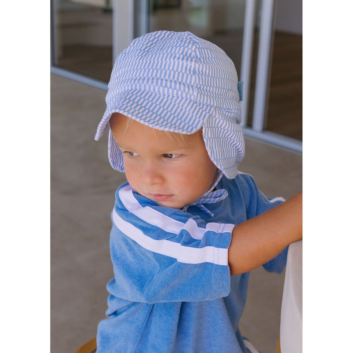 Blue Sprinkle Soft Jersey Flap Cap