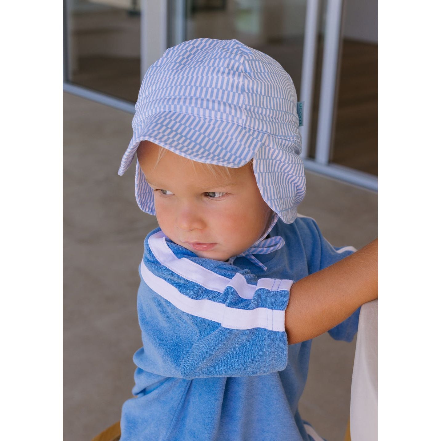 Blue Sprinkle Soft Jersey Flap Cap
