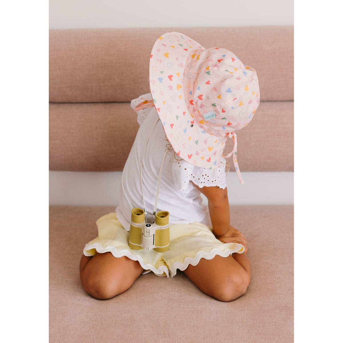 Floating Hearts Reversible Wide Brim Sunhat