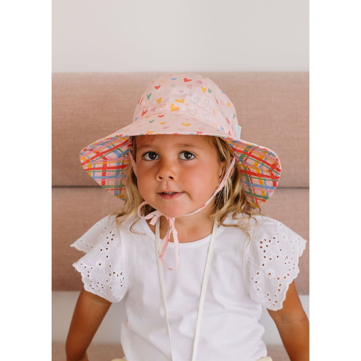Floating Hearts Reversible Wide Brim Sunhat