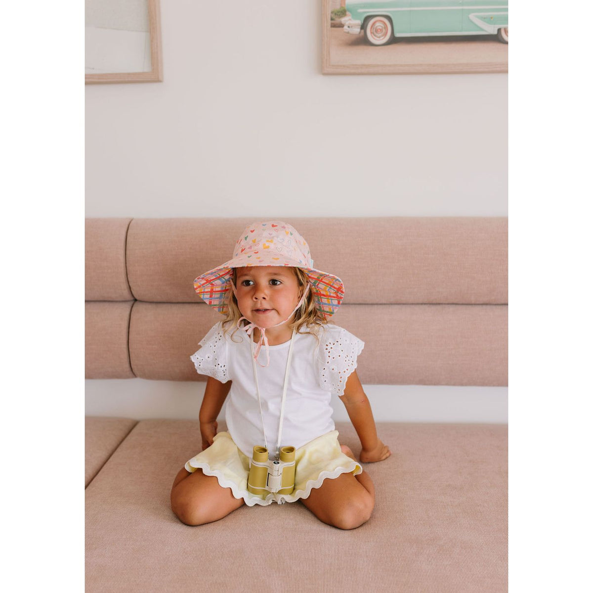Floating Hearts Reversible Wide Brim Sunhat