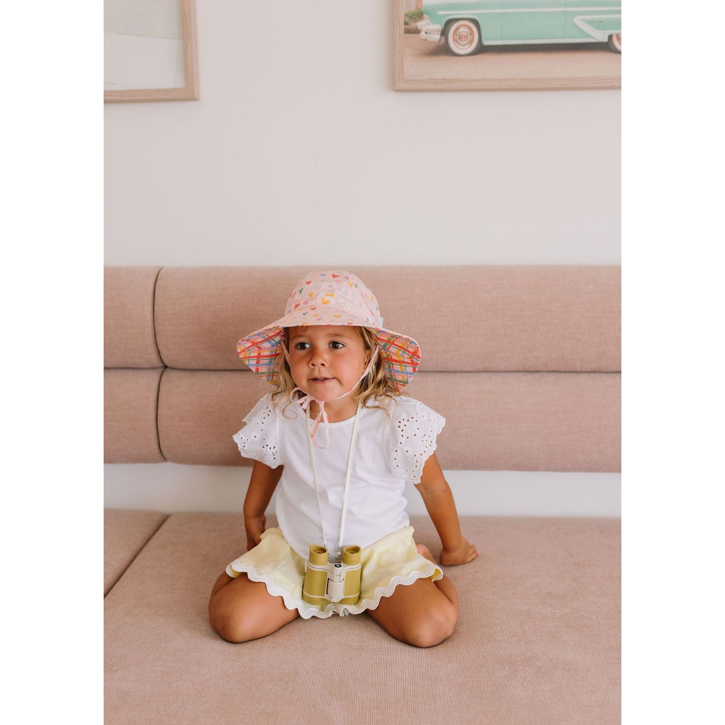 Floating Hearts Reversible Wide Brim Sunhat