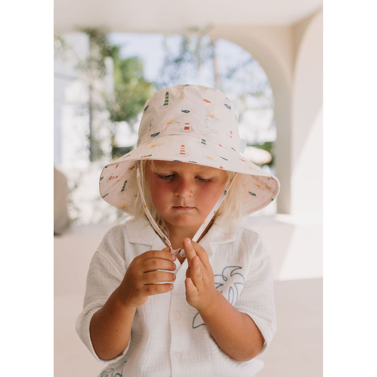 Lighthouse Wide Brim Bucket Hat