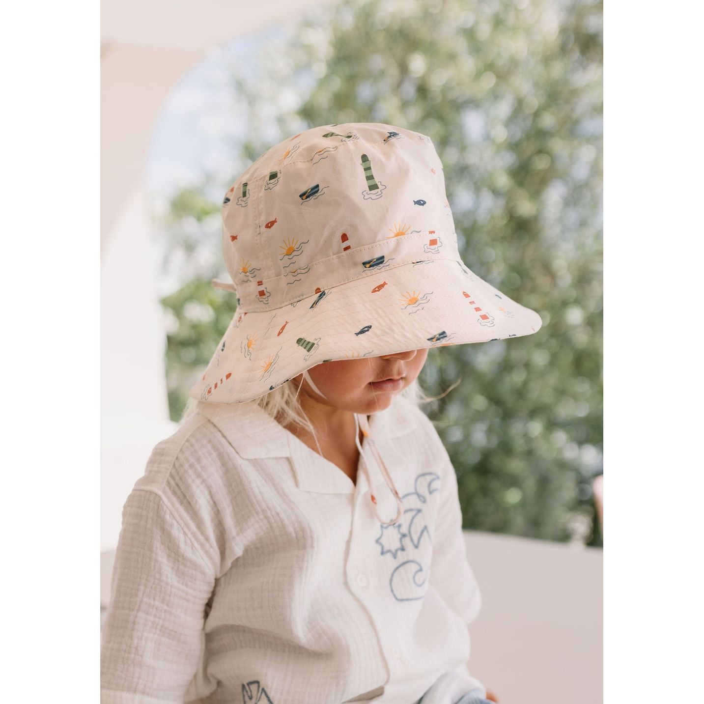 Lighthouse Wide Brim Bucket Hat