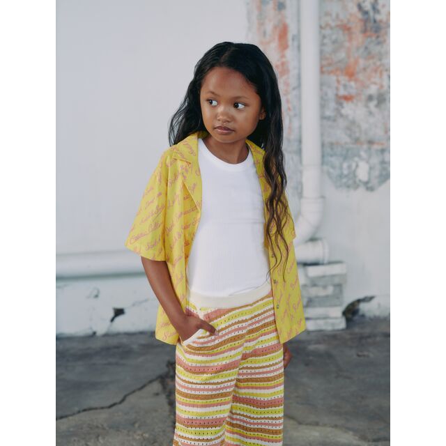 Lurex Knitted Sweatpants - Stripe Blazing Yellow