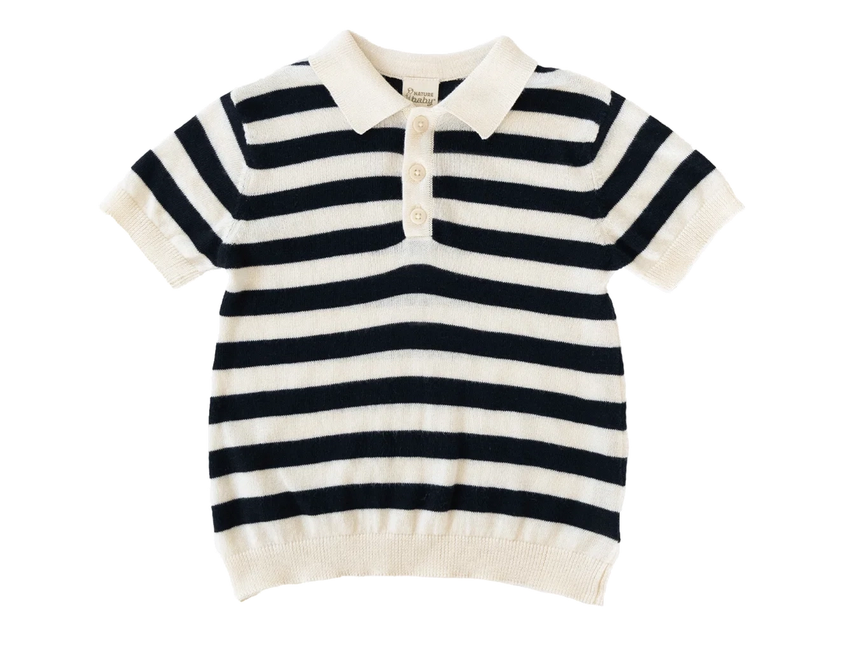 Stevie Polo - Navy Bold Stripe