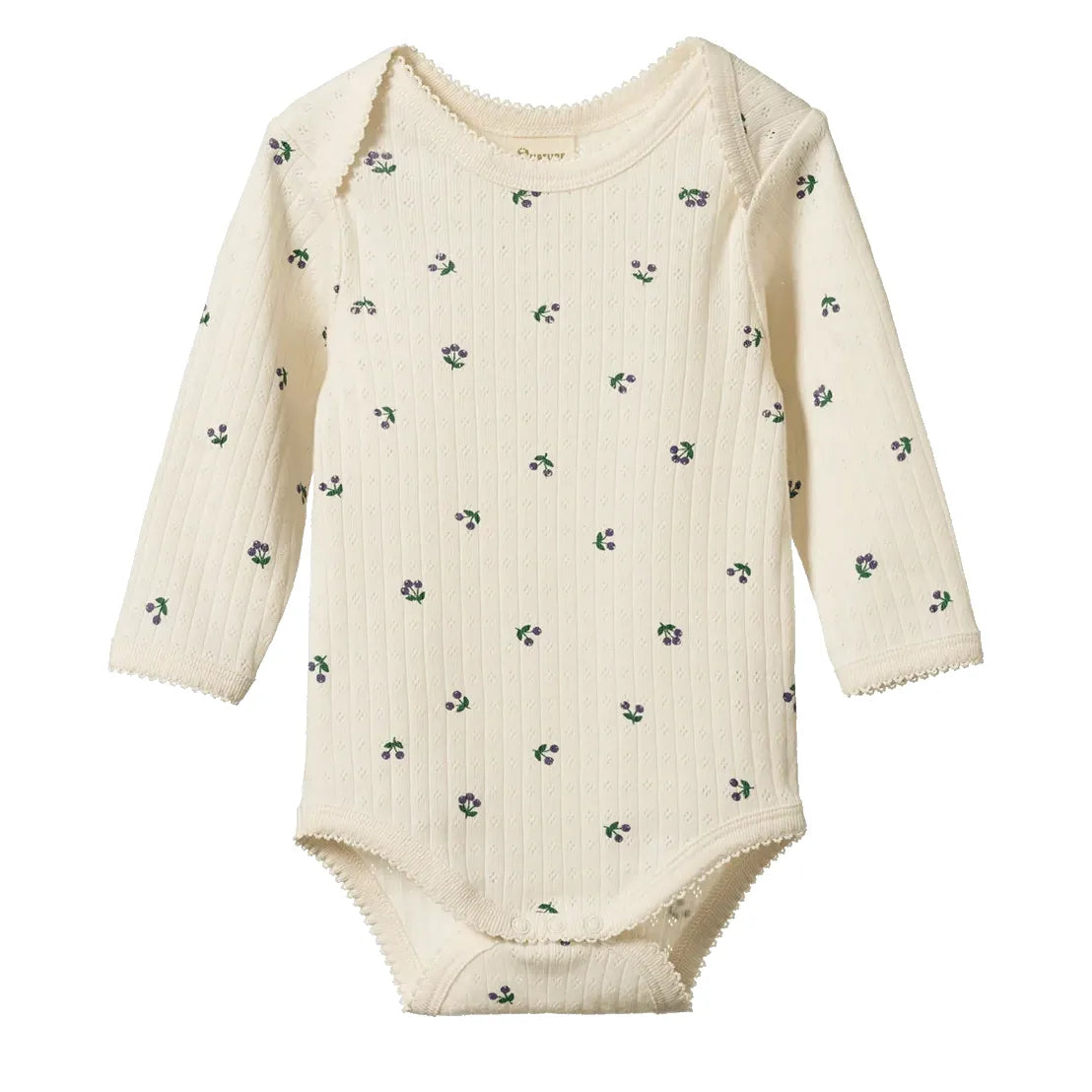 L/S Bodysuit Pointelle - Winter Berry Print