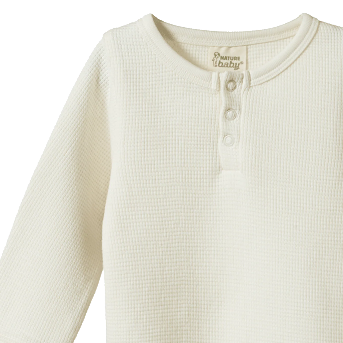 Henley L/S Bodysuit Waffle - Natural
