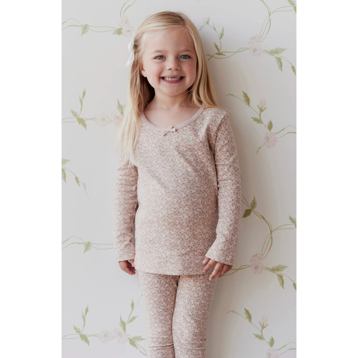 Organic Cotton Bridget Long Sleeve Top - Rosalie Field Rose Dust