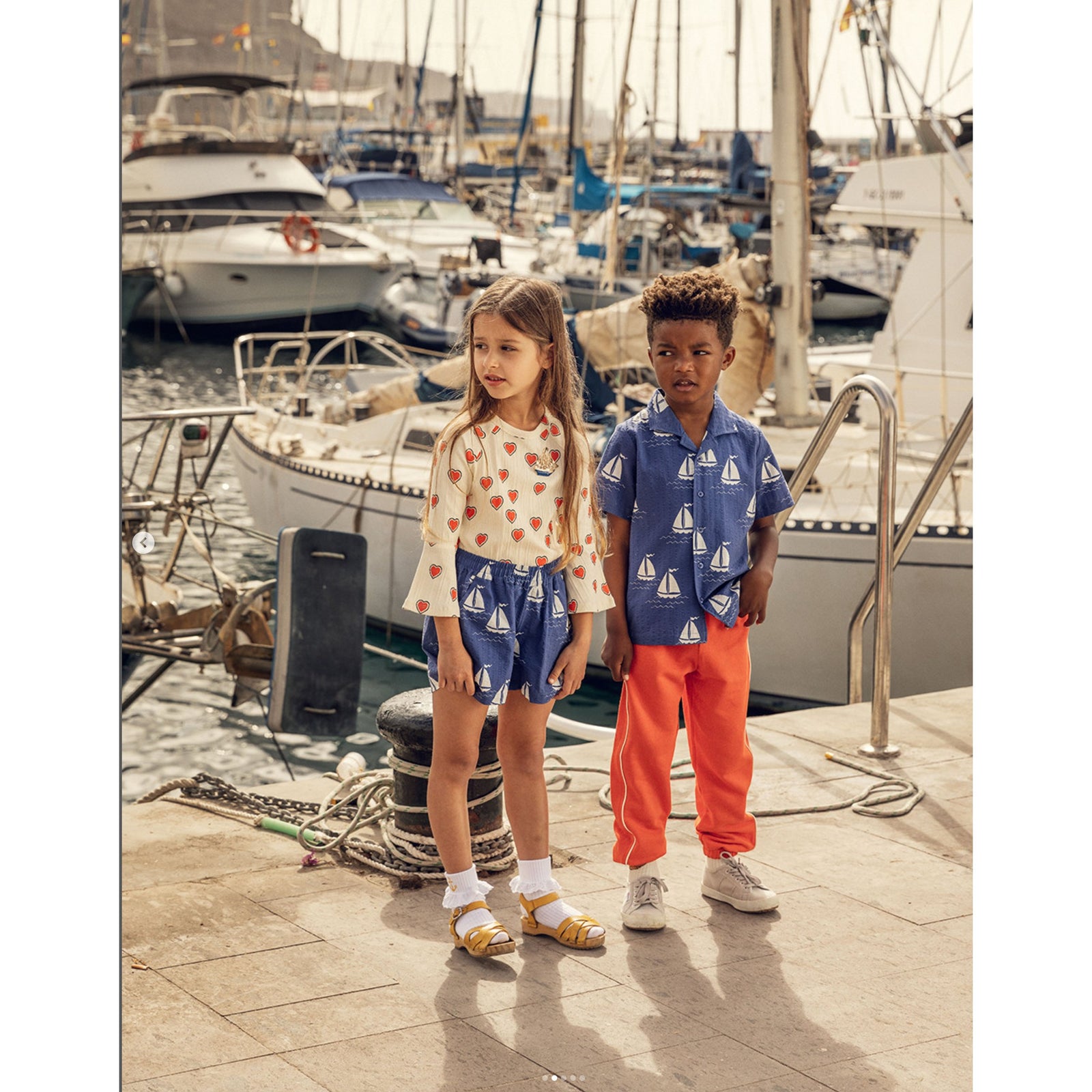 Outlined Hearts Trumpet Sleeve Top