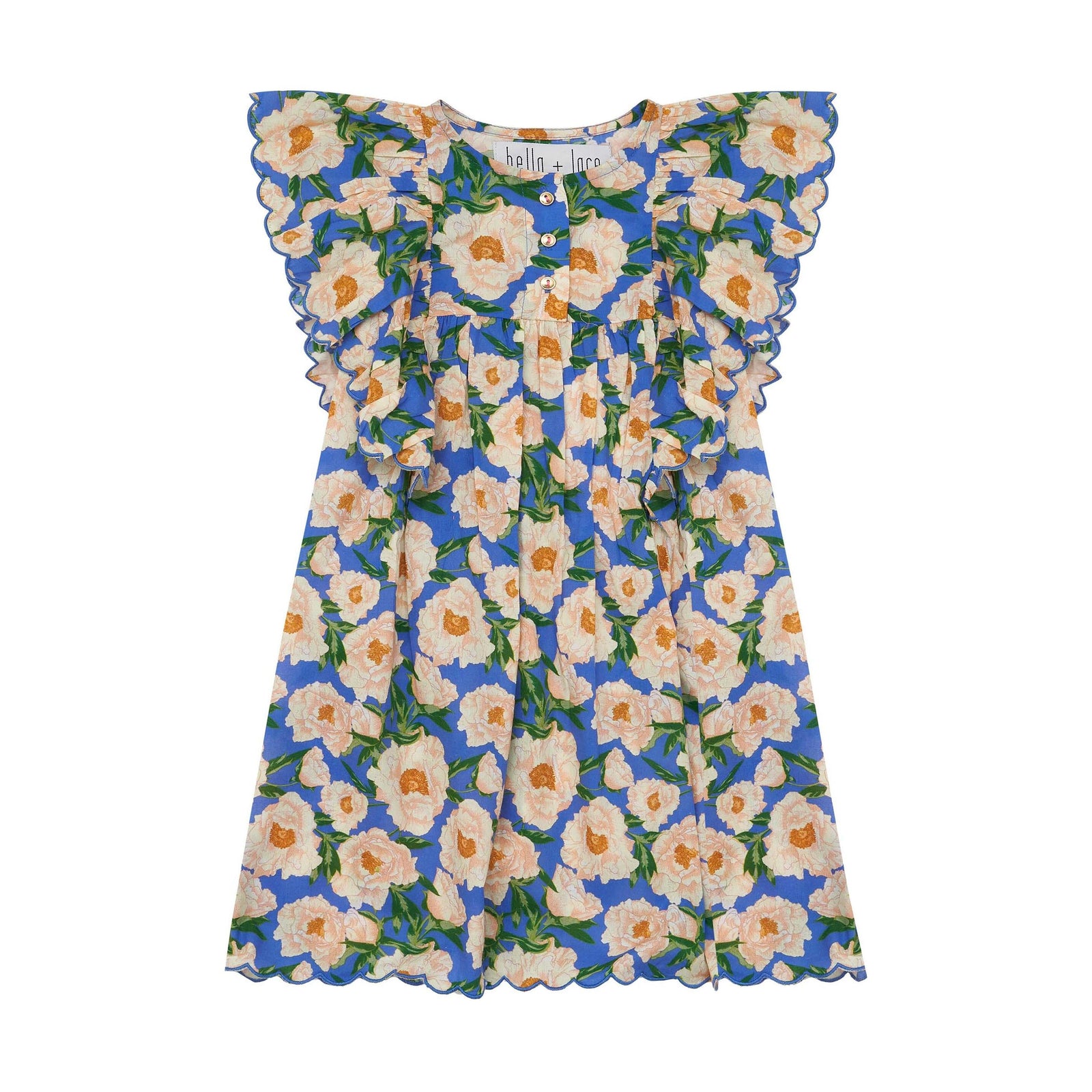 Sophia Dress-Soiree Bouquet Bondi Blue