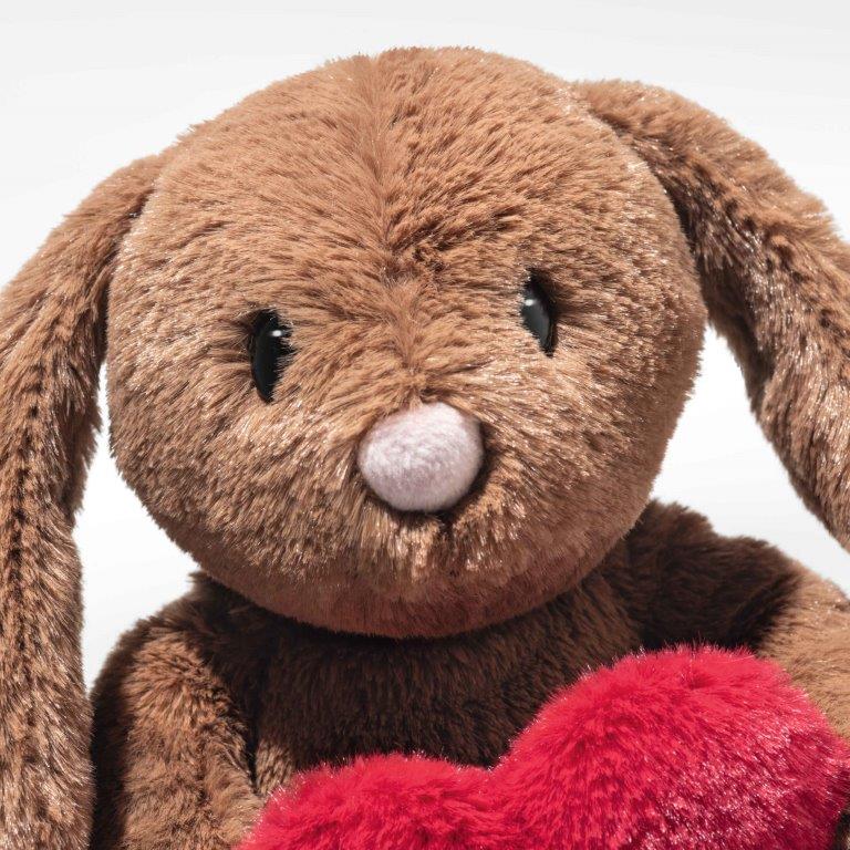 Steiff Soft Cuddly Hoppie Rabbit Love Brown