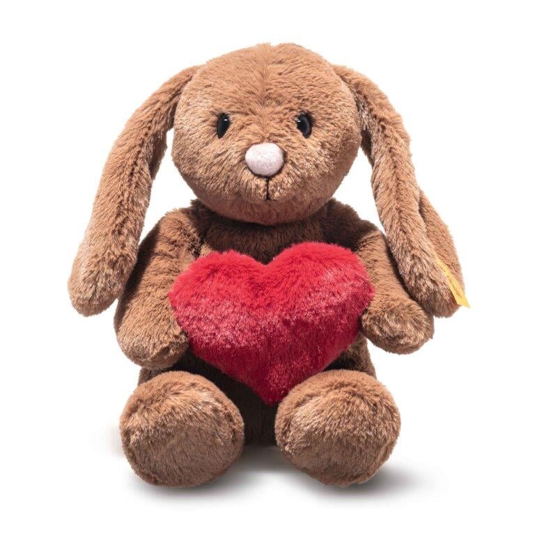 Steiff Soft Cuddly Hoppie Rabbit Love Brown