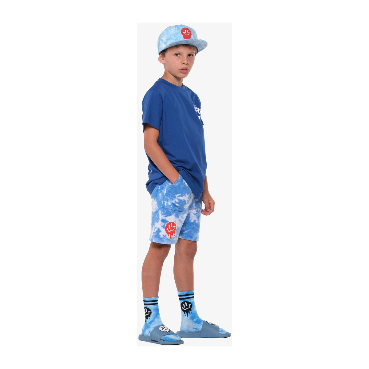 Drippin In Smiles Blue Skate Socks